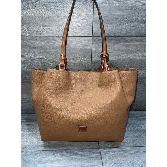 Dooney & Bourke Pebble Leather Flynn Tote Caramel Bag A600227